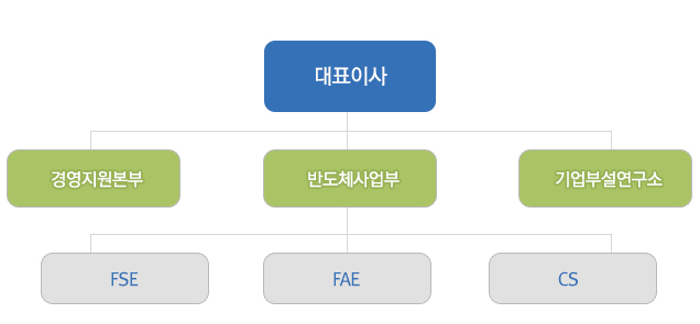 대표이사-경영지원본부/반도체사업부:FSE,FAE,CS/기업부설연구소/